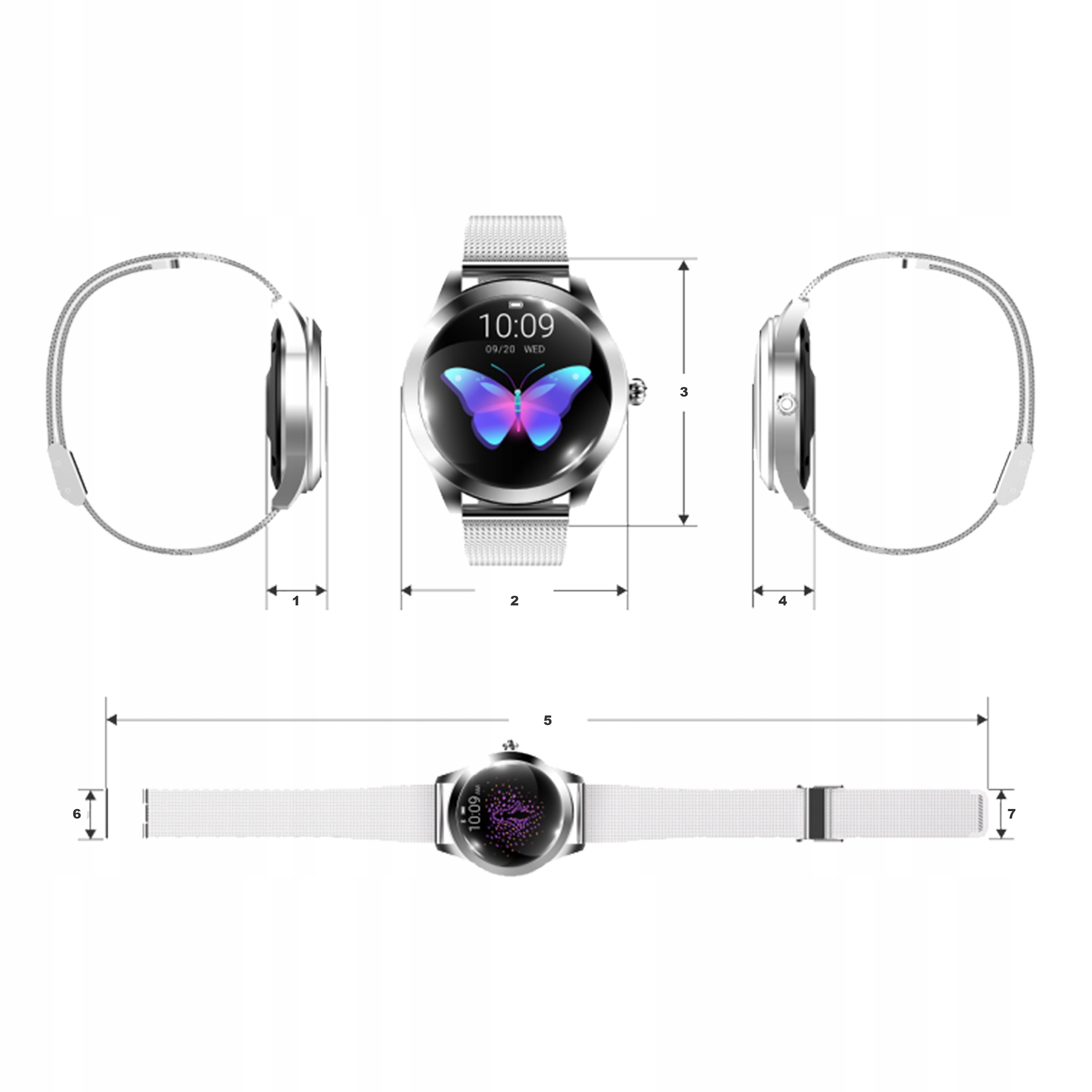 KingWear KW10 IP67 колір срібний браслет SMARTWATCH SMARTBAND