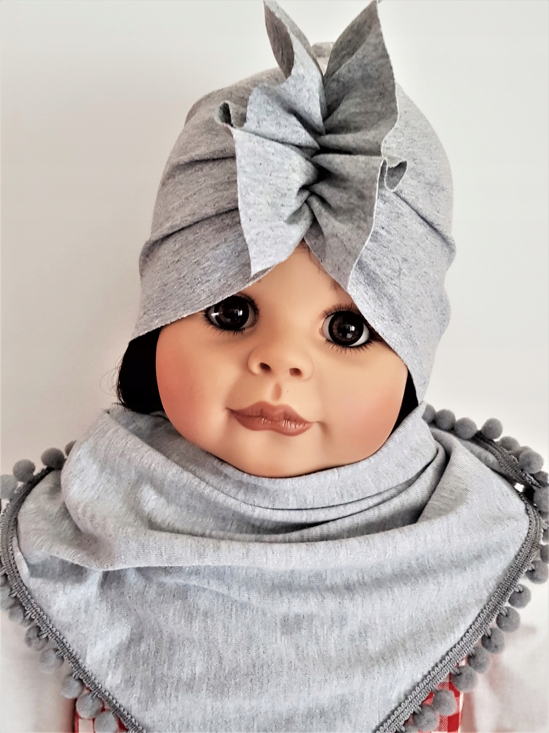 KPL CZAPKA TURBAN CHUSTKA POMPONIKI 3MC-10LAT 7 WZ