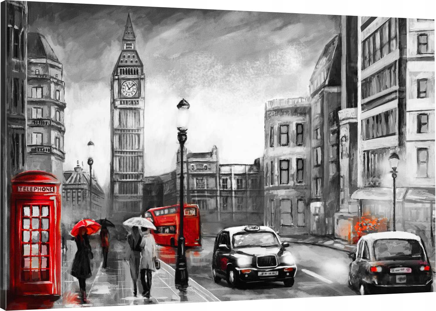 

Obraz Na Płótnie Do Salonu Narysowany Londyn 70x50