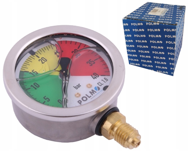 Manometr glicerynowy M63 0-40 bar M12x1.5 POLMO