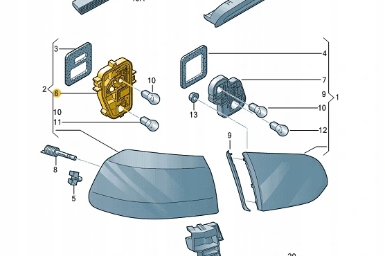 OPRAWA ŻARÓWEK LAMPY TYŁ GOLF VI PRAWA ZEWNĘTRZNA Producent części Volkswagen OE