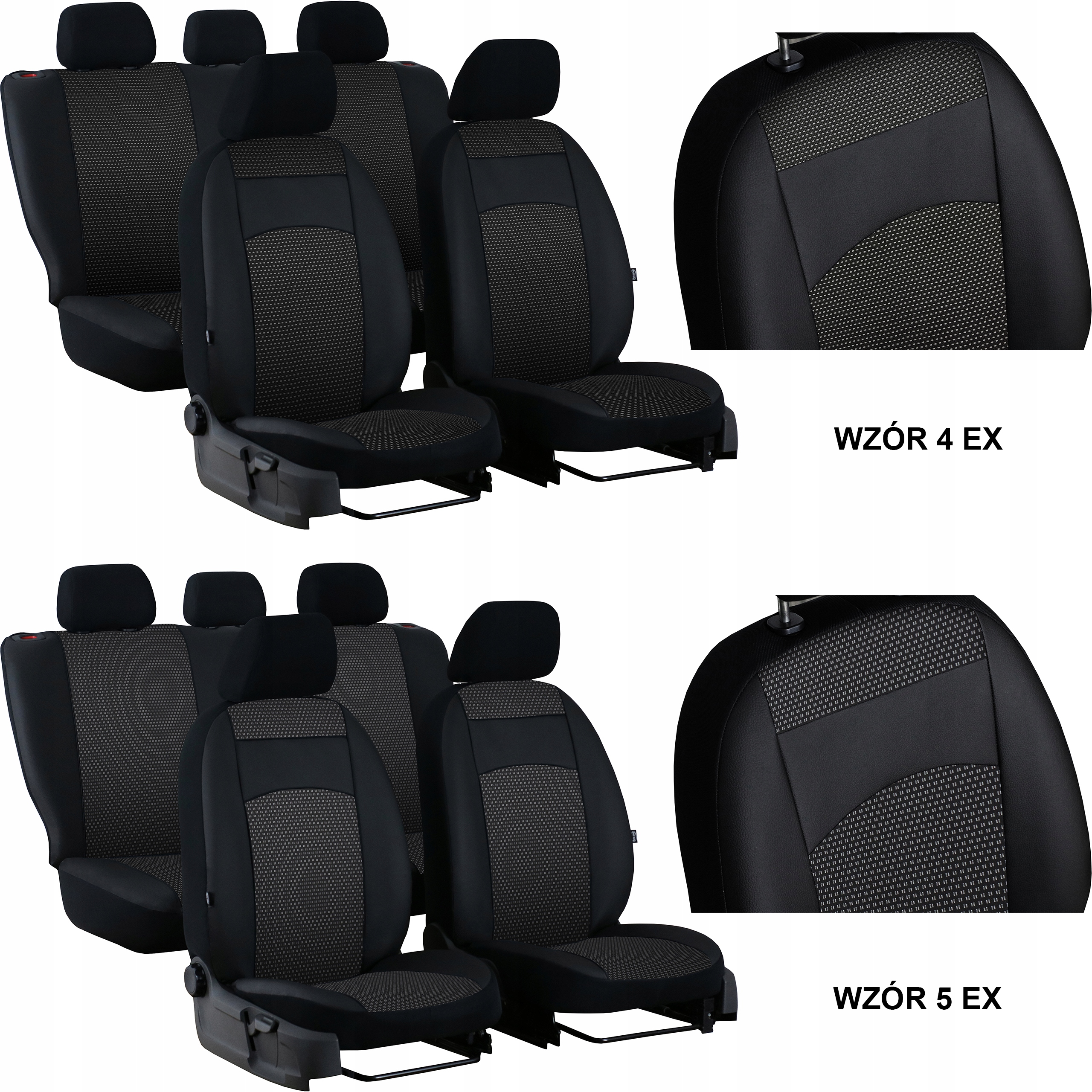 SKÓRA POKROWCE MIAROWE NA FOTELE do DACIA LODGY 7m Model Royal