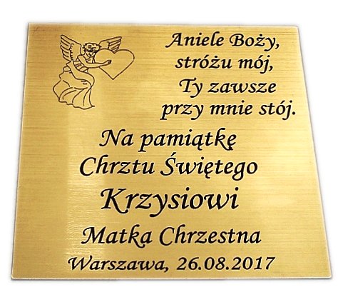 Tabliczka 12x12 życzenia dedykacja ślub GRAWER Szerokość produktu 12 cm