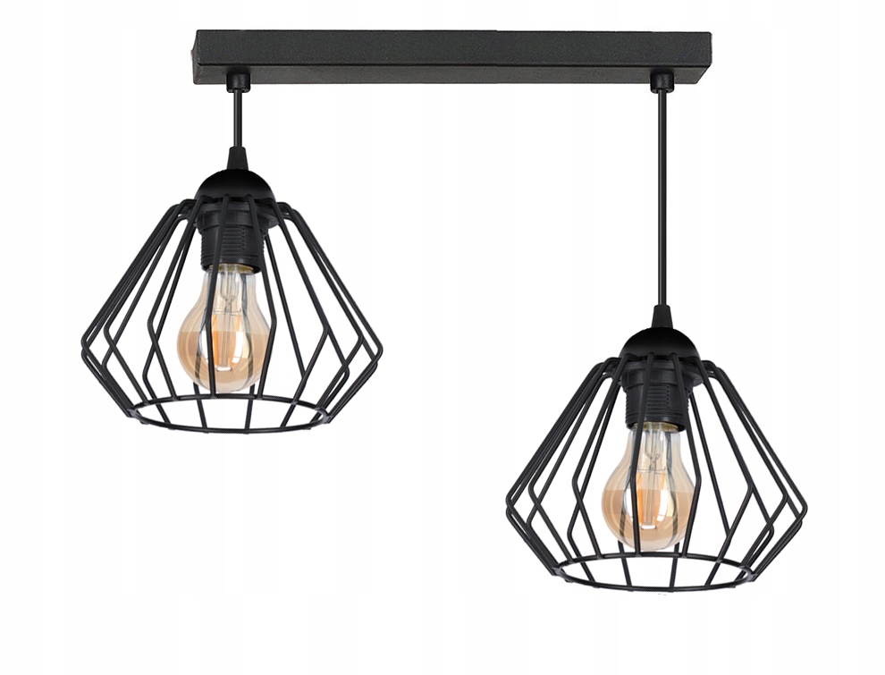 Závěsná lampa Wire s 2 drátěnými stínítky – lze Led