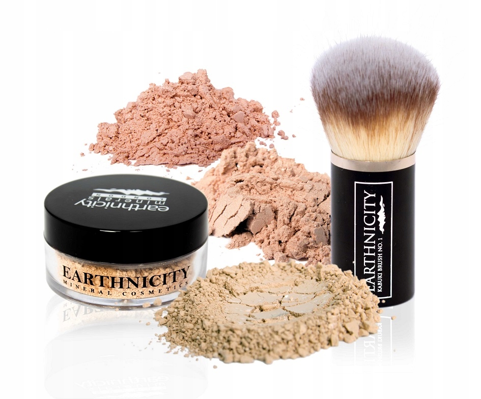 

Zestaw Earthnicity Podkład 9 g Pędzel Kabuki