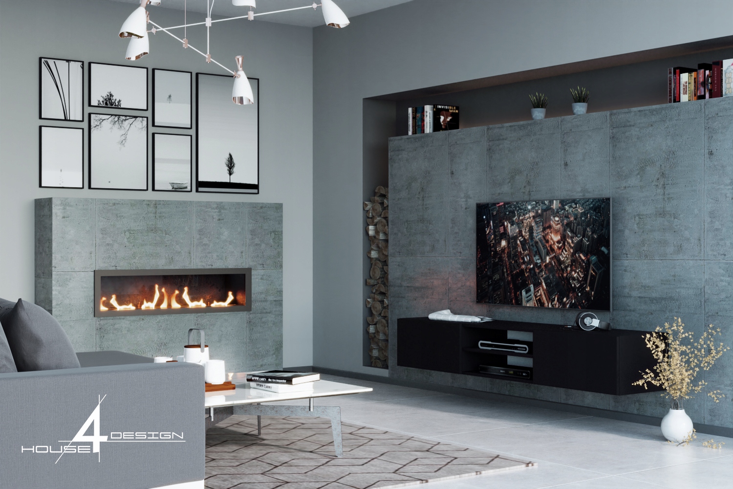 ROMA - SZAFKA RTV 160cm CZARNA NOWOCZESNA MAT Marka 4HouseDesign