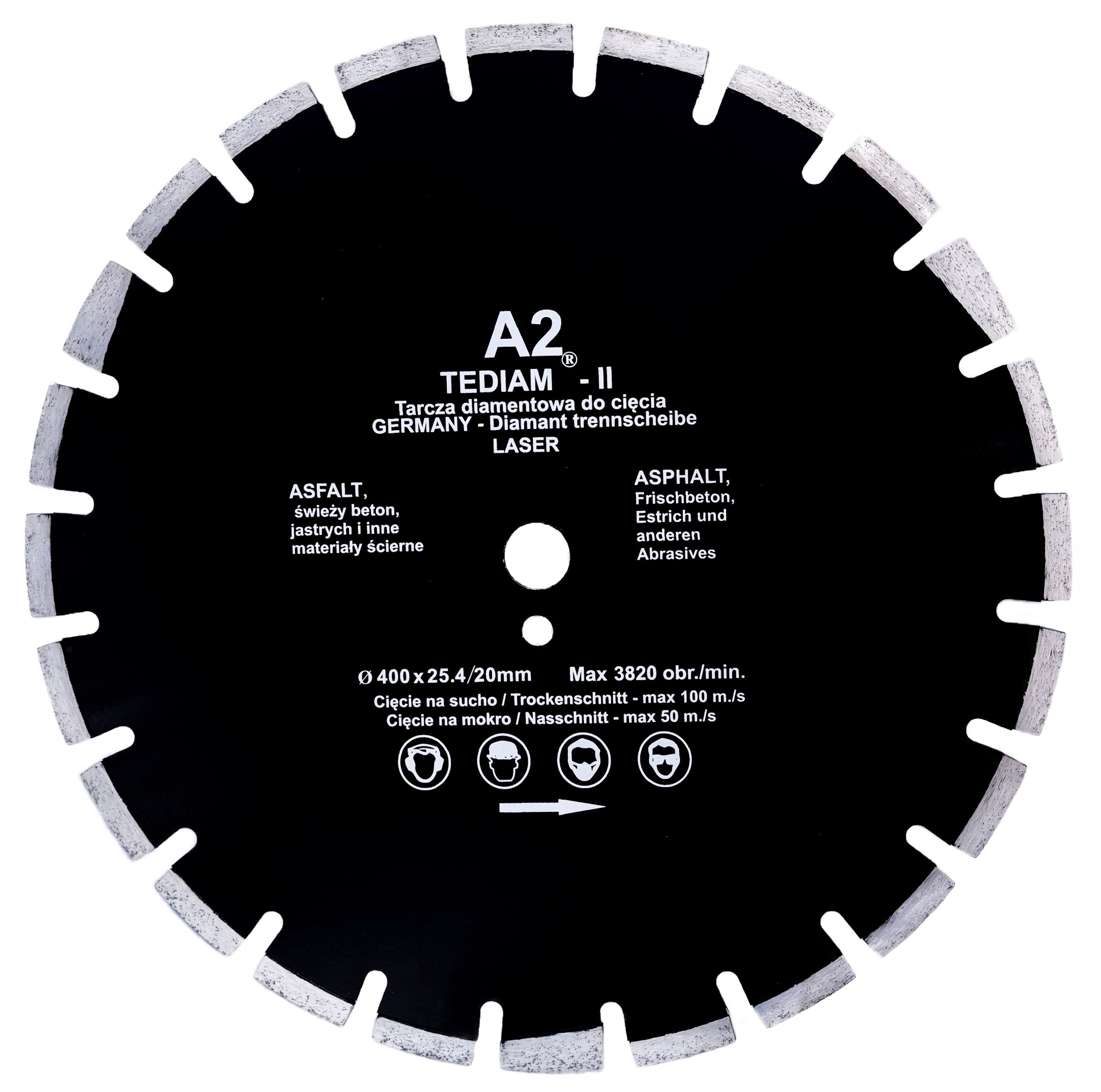 TARCZA DIAMENTOWA 400 x25,4 /20 mm A2 ASFALT BETON