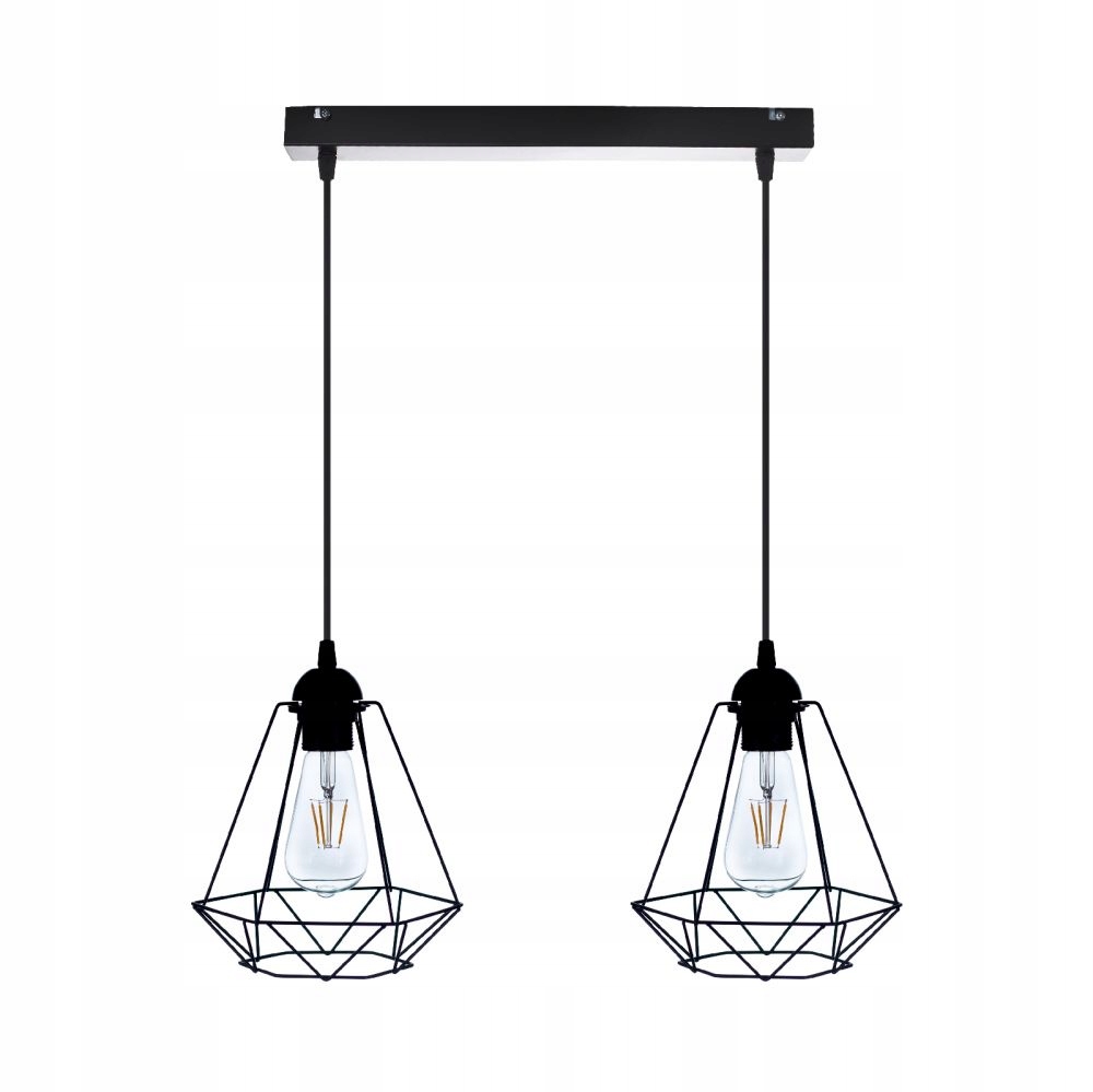 

Lampa Wisząca Loft Retro Edison 2x60W Listwa Linki