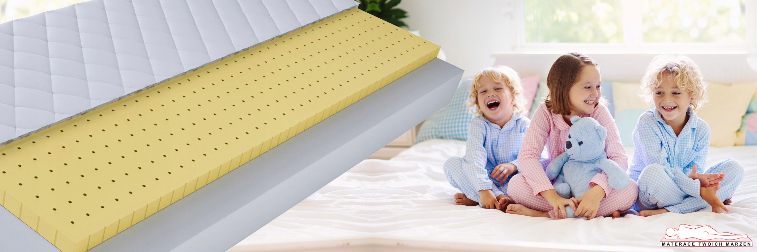 Materac HEBE 200x90 Pianka T25, Lateks 90x200 Kolekcja Twoich Marzeń