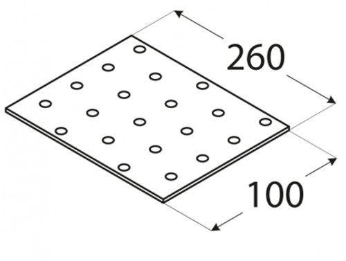PP14 PŁYTKA PERFOROWANA ŁĄCZNIK PŁASKI OC 100x260 Kod producenta PP14