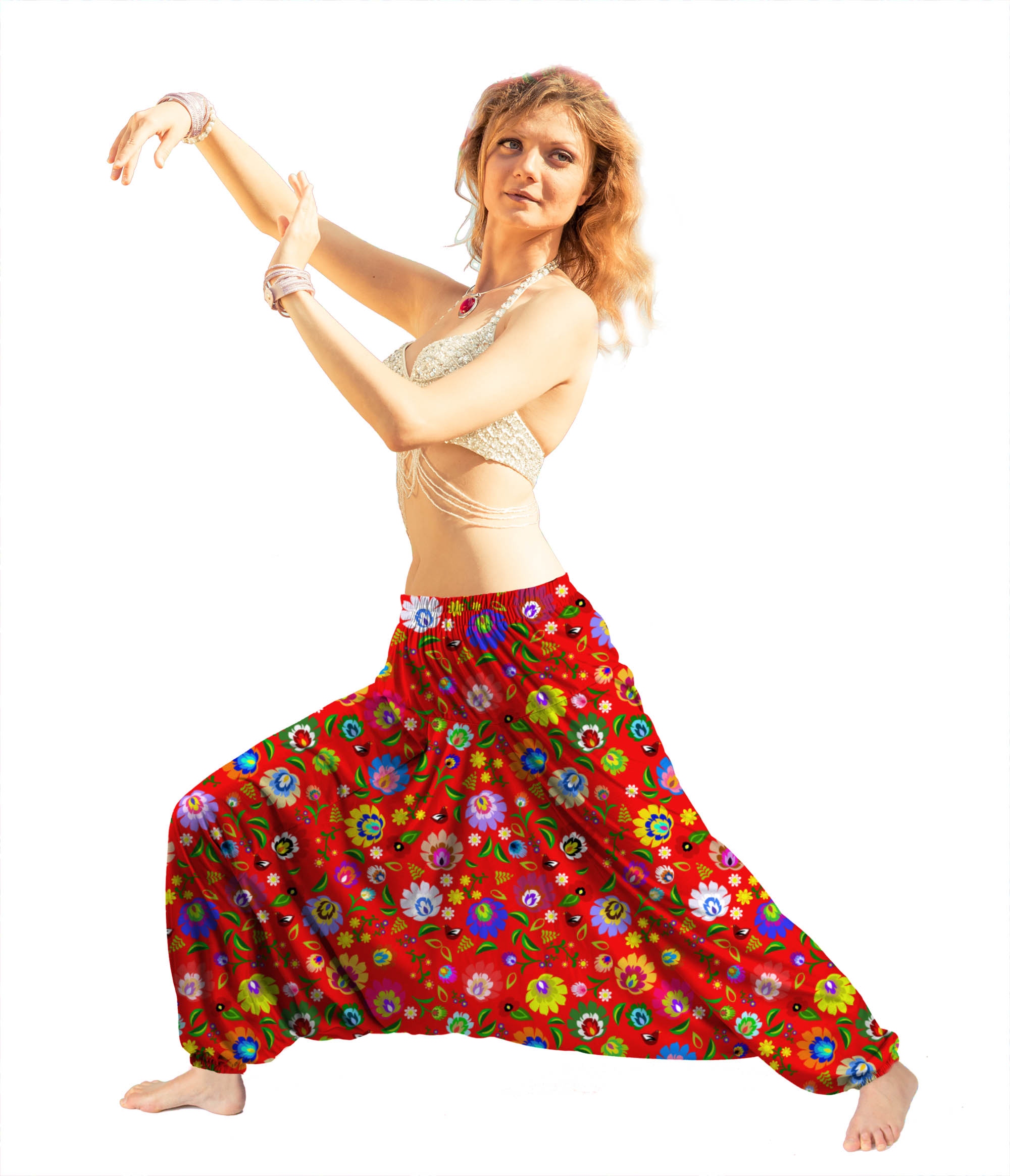 

Szarawary Kwiaty Łowickie Alladynki Yoga Pumpy