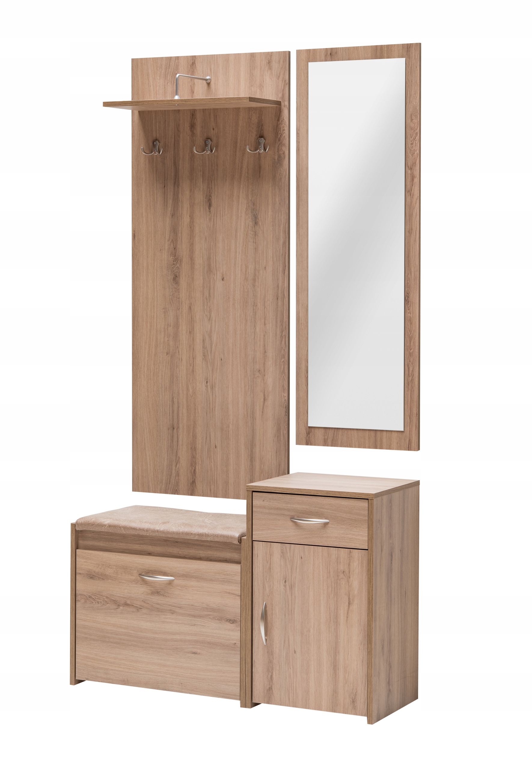 GARDEROBA DĄB DZIKI TABAC szafka wieszak lustro