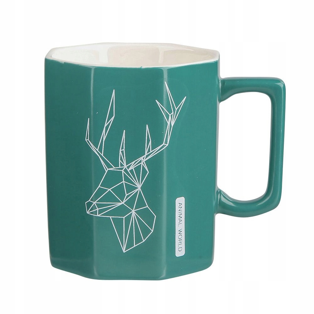 

Kubek Porcelanowy Modern Ośmiokątny Turkus Jeleń