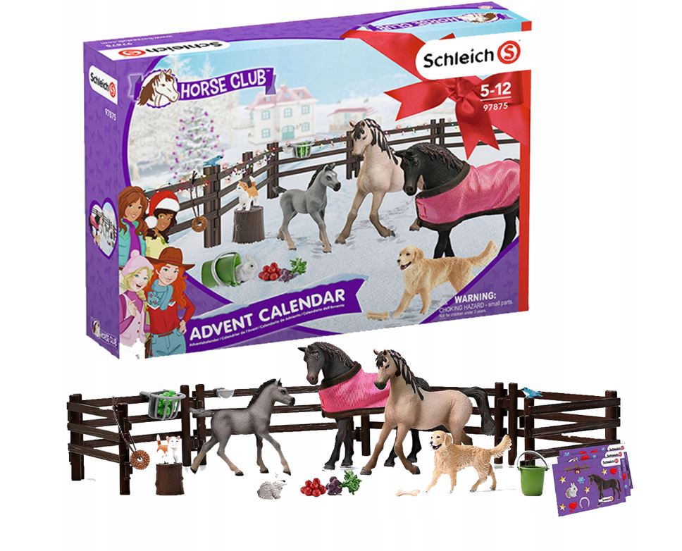 Адвент-календарь Schleich Horse Club 2025 Lakeside, 3 жеребёнка и аксессуары, от 5 лет — фото 4