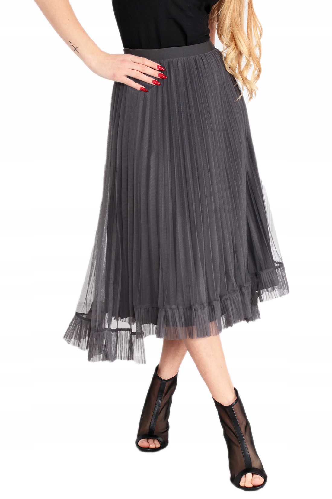 

Spódnica Maxi Falbany Plisy Na Gumce Kolory 1995