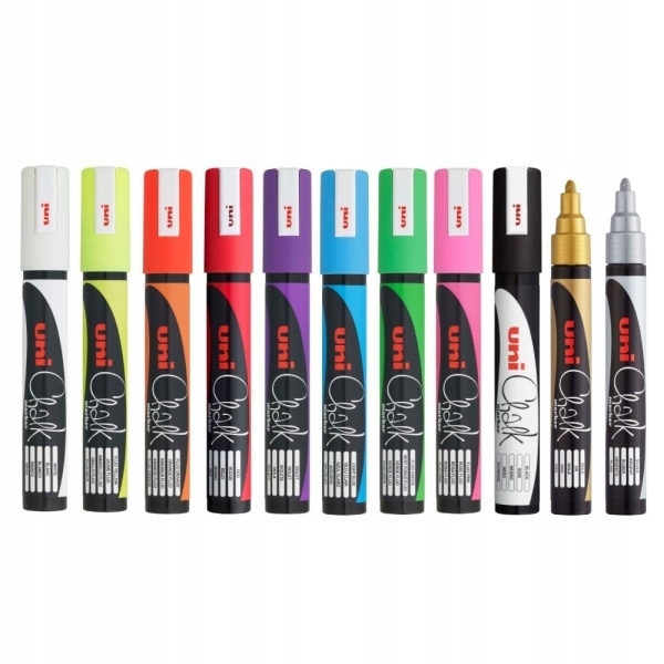 UNI MARKER KREDOWY CHALK KREDA PWE-5M ZESTAW 11KOL
