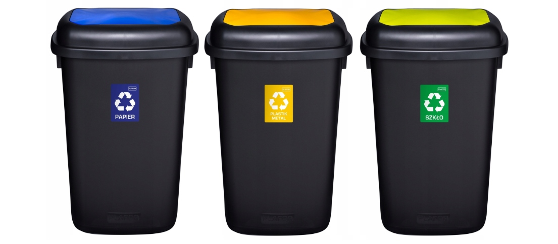 

Zestaw koszy 3x90 do segregacji śmieci odpadów
