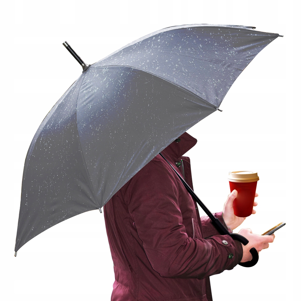 

Parasol z wygodnym uchwytem typu C do smartfona