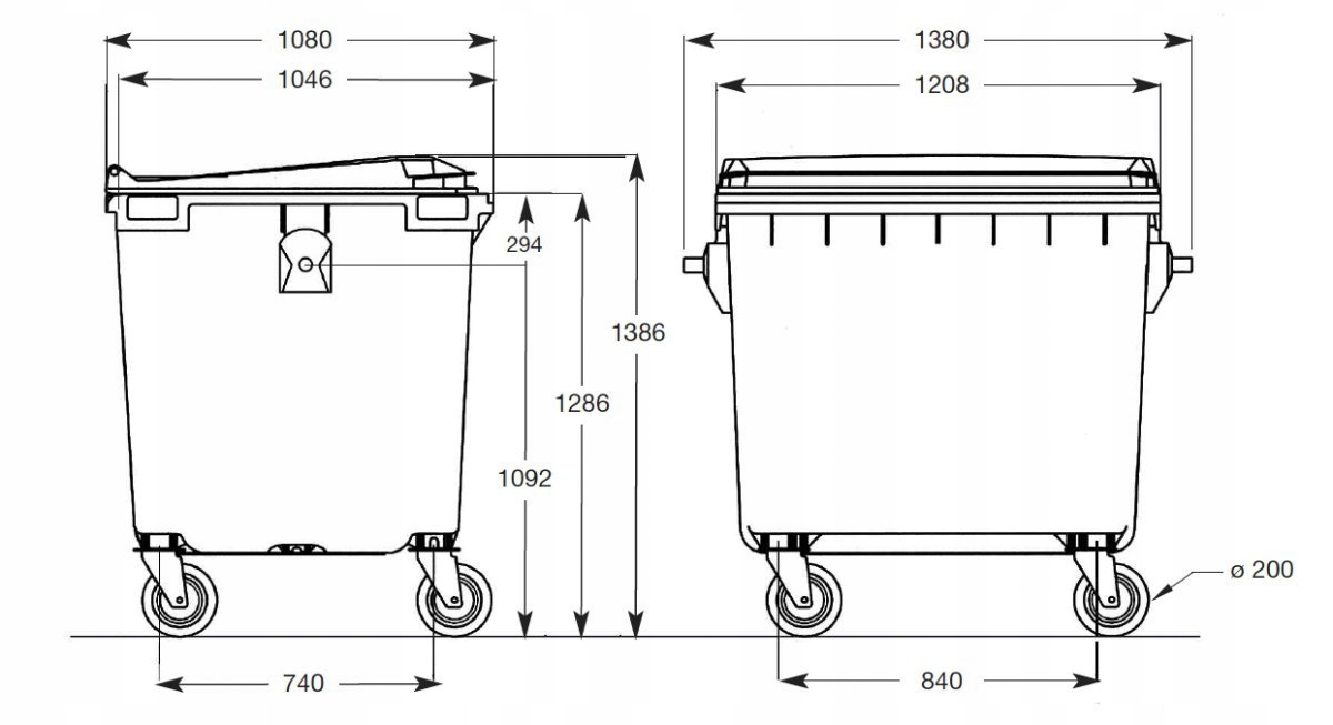 KONTENER POJEMNIK NA ODPADY ŚMIECI 1100L ZÓŁTY EAN (GTIN) 60458488