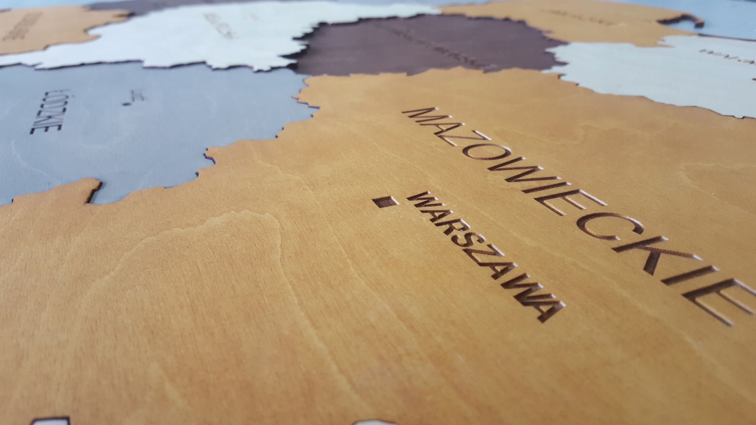 Drewniana mapa Polski 3D Dekoracja ścienna Motyw Dekor Mapy świata Nowoczesne 3D i perspektywa