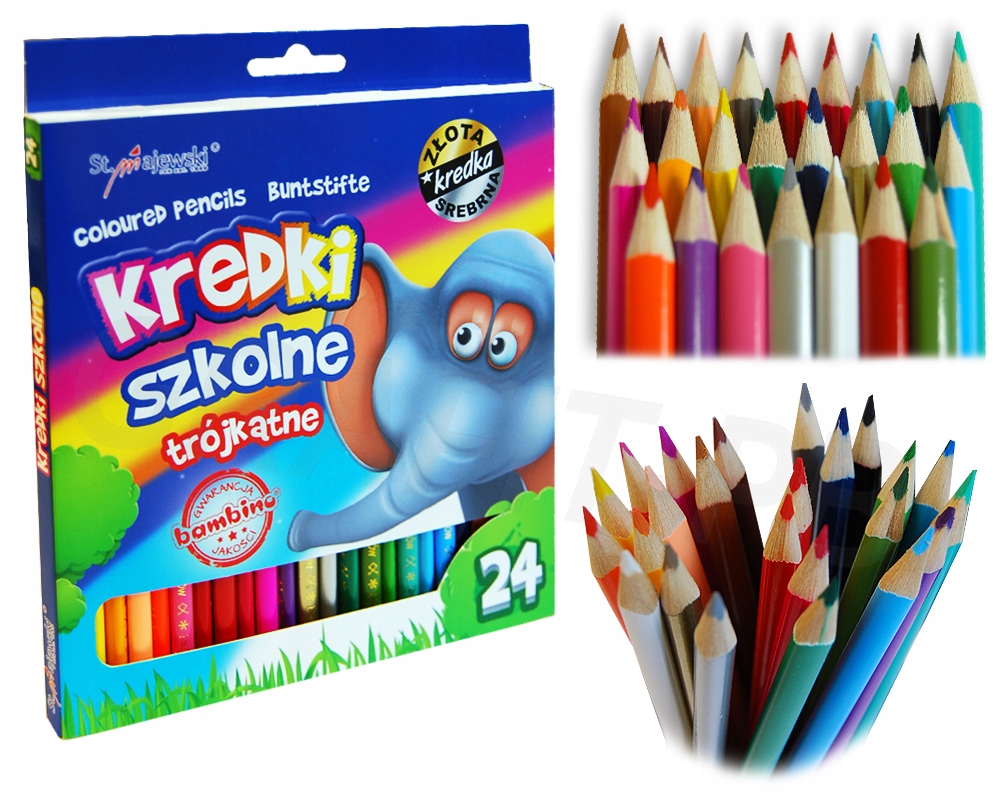 

Kredki Ołówkowe Bambino 24 Kol Trójkątne Szkolne