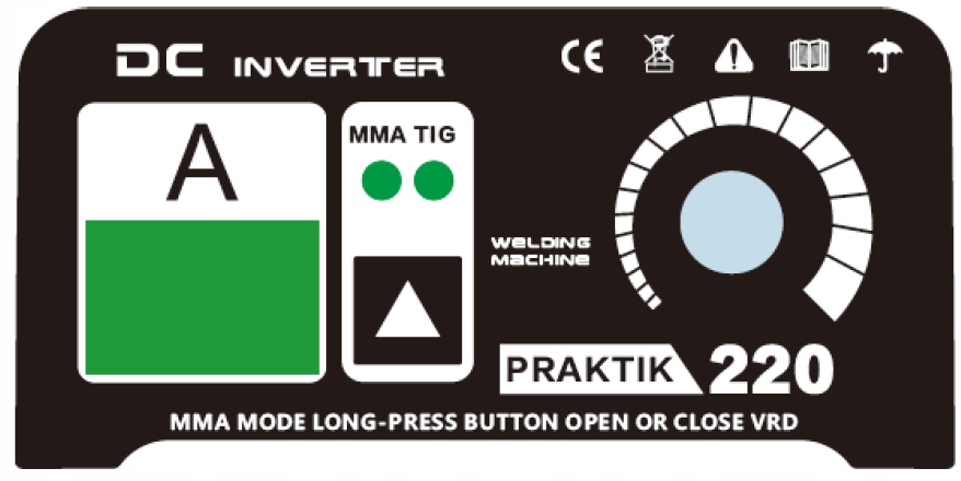 Spawarka inwertorowa 220A PRAKTIK 220 IDEAL MMA Model 220
