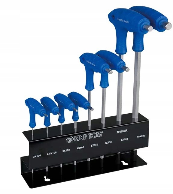 Klucze IMBUSY HEX KULKA 8sz STOJAK TYP L KING TONY
