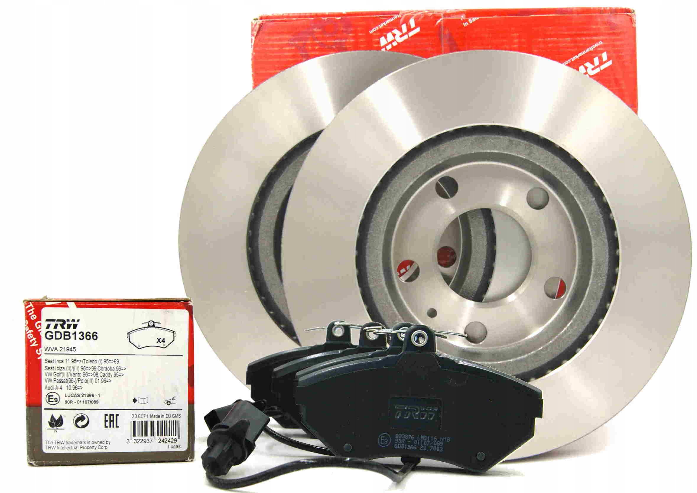 TRW диски + колодки спереду для VW PASSAT B5 280 мм