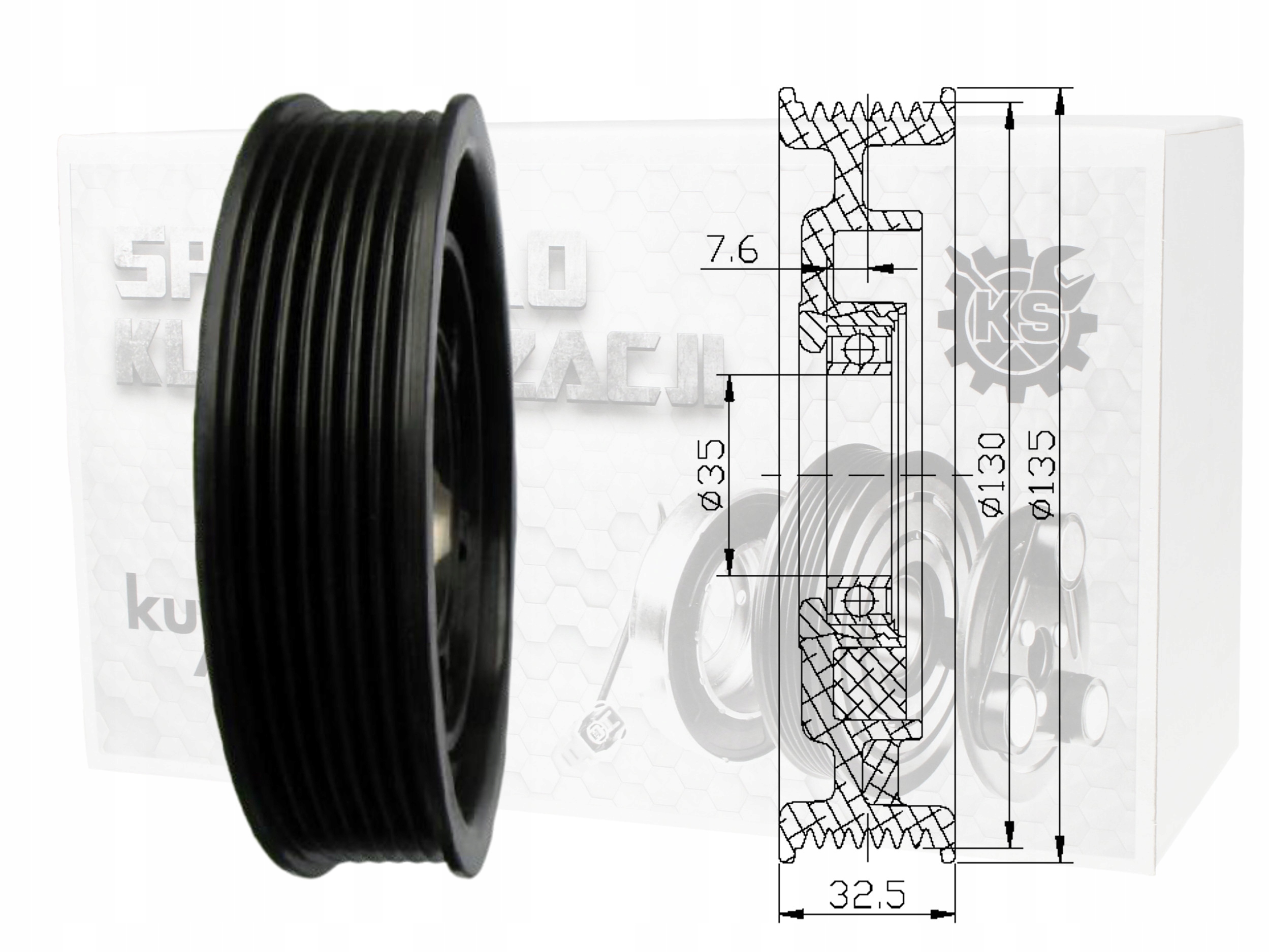 SPRZĘGŁO KOŁO PASOWE SPRĘŻARKI DENSO 5SE12C TOYOTA Numer katalogowy części KK812048