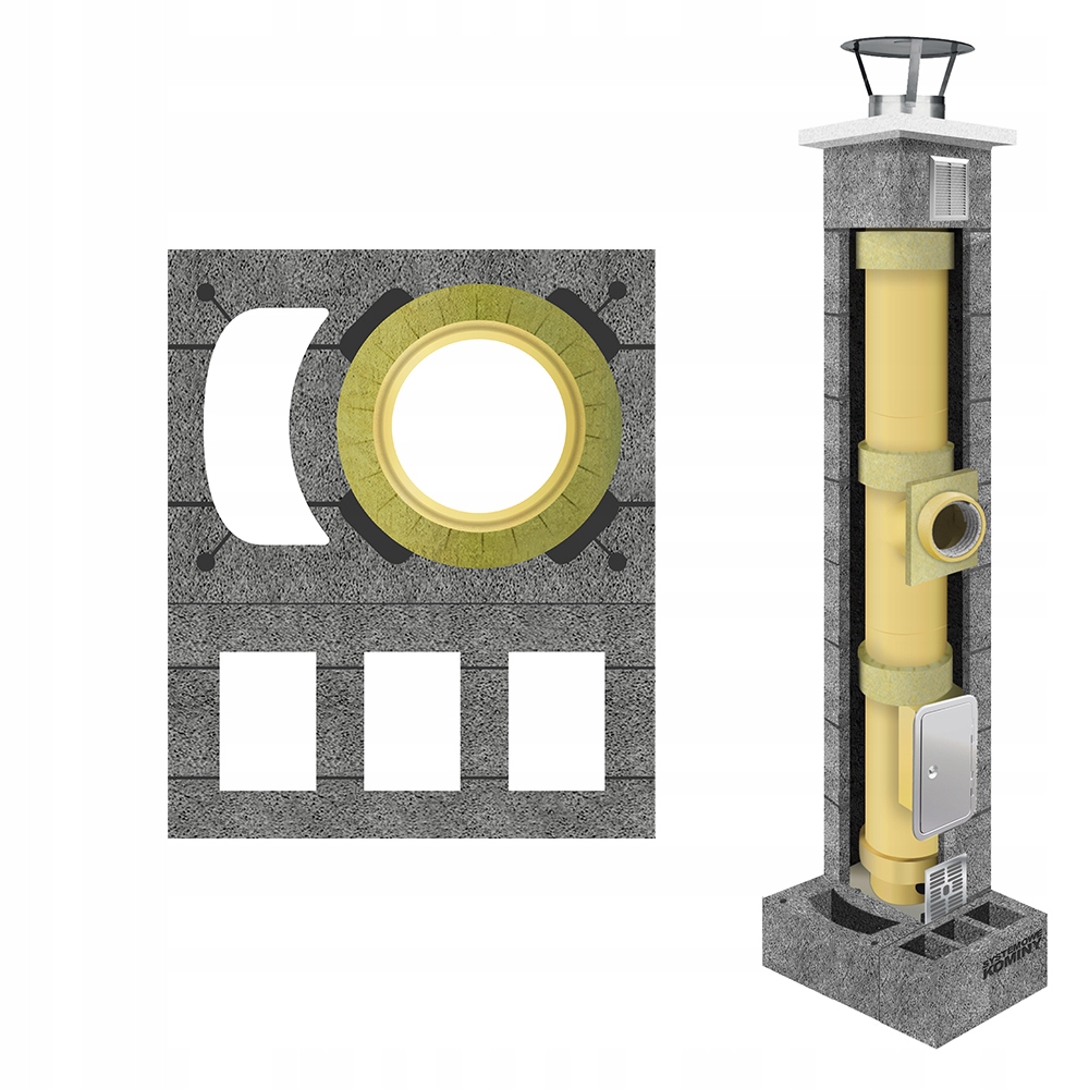 Komínový systémový keramický systém fi 160 13m +4W