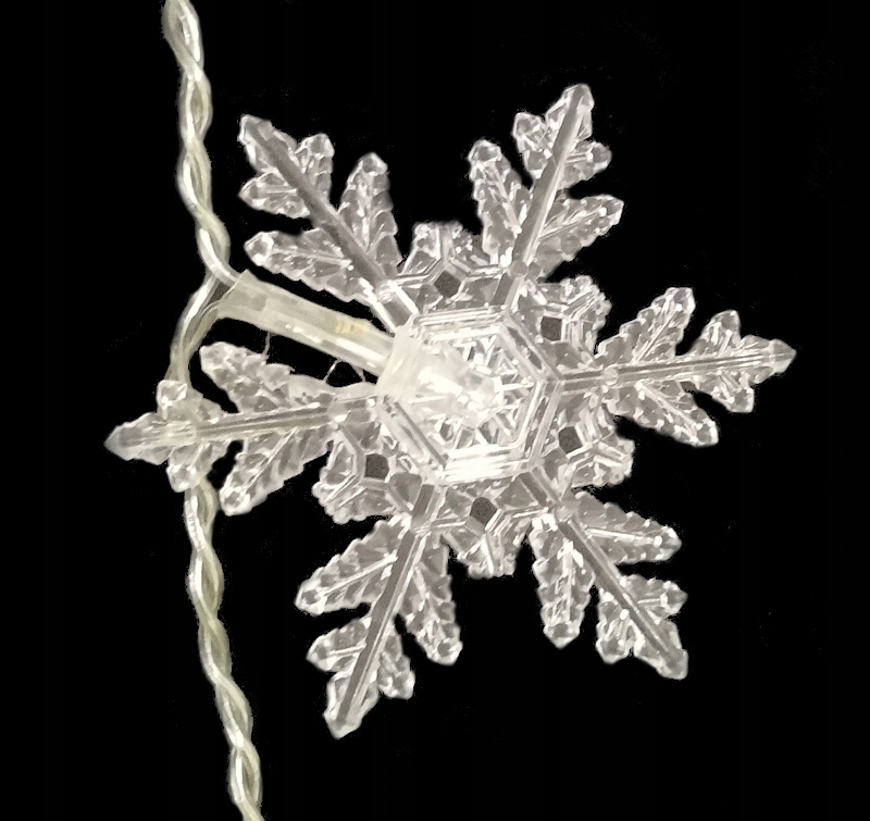 lampki LED biały niebieski kurtyna sople płatki Zasilanie sieciowe