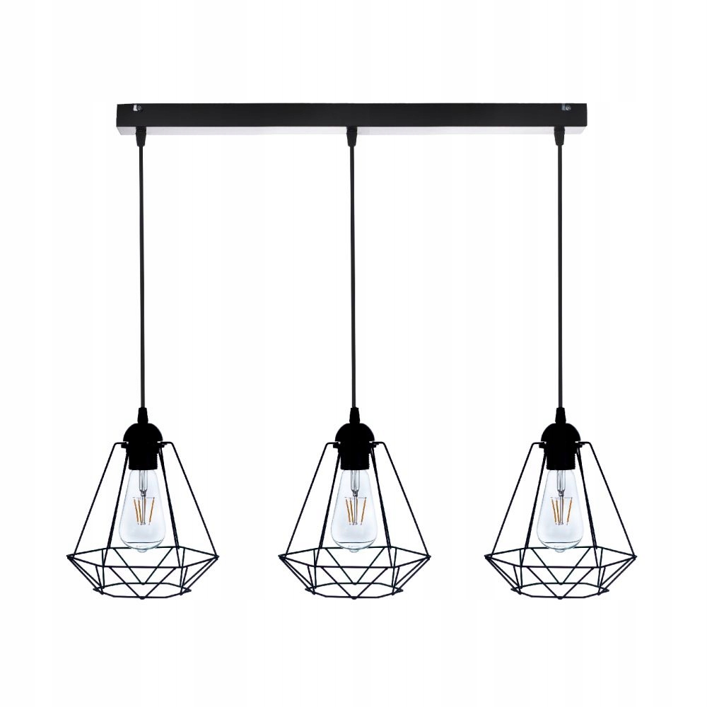 

Lampa Wisząca Loft Retro Edison 3x60W Listwa Linki