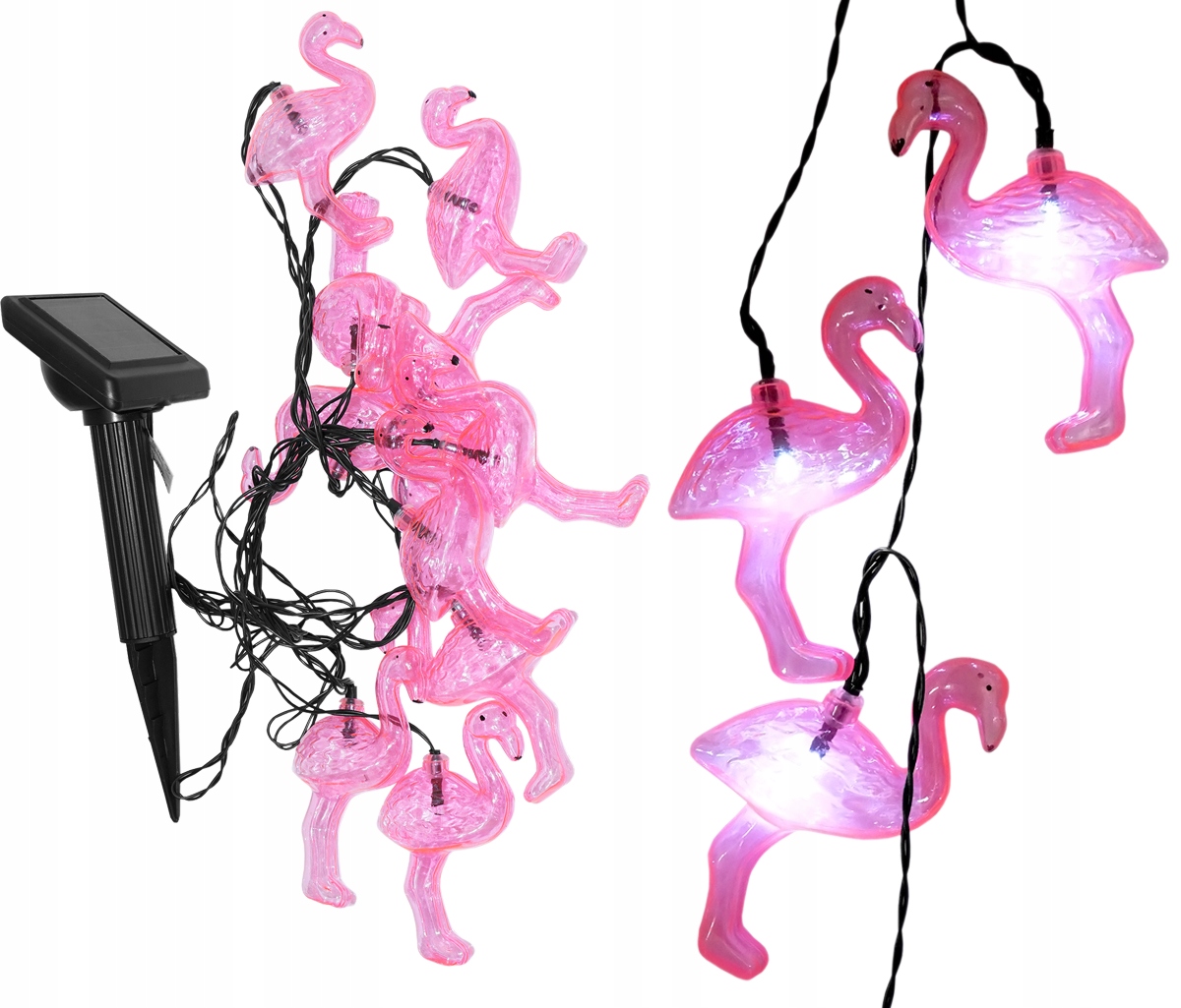 

Solarna Girlanda Ogrodowa ozdobne Flamingi 10 Led