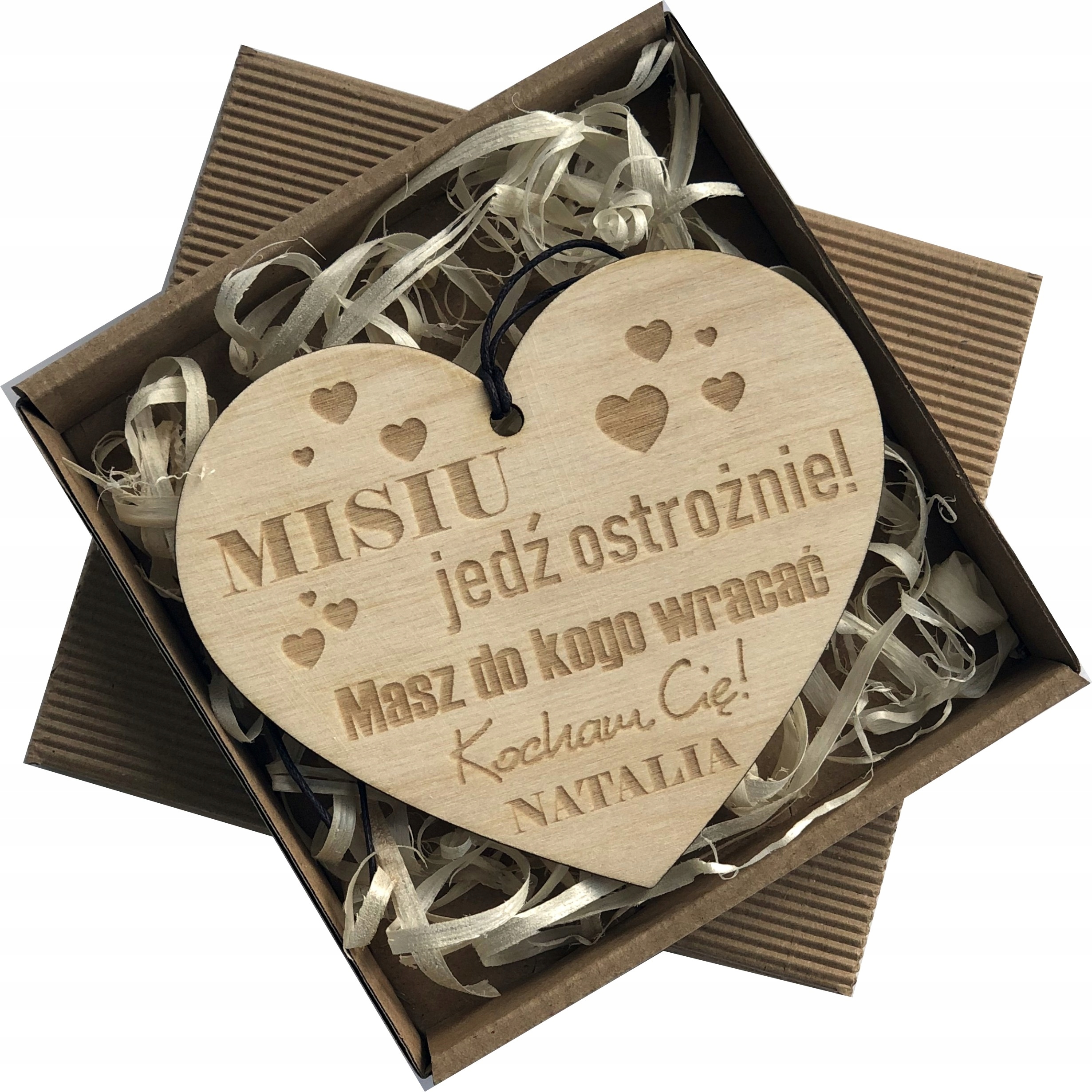 

Zawieszka do Auta samochód Walentynki pudełko