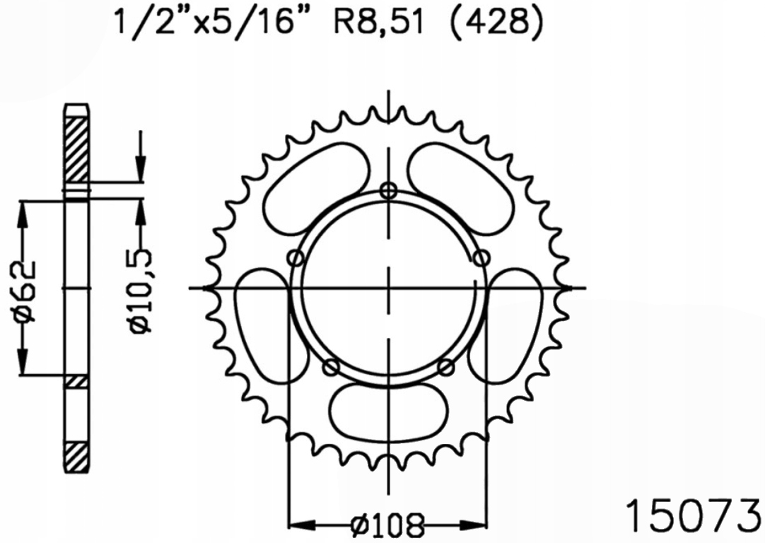 Zadní ozubené kolo Esjot 50 54Z Derbi Gpr 125 2T Racing