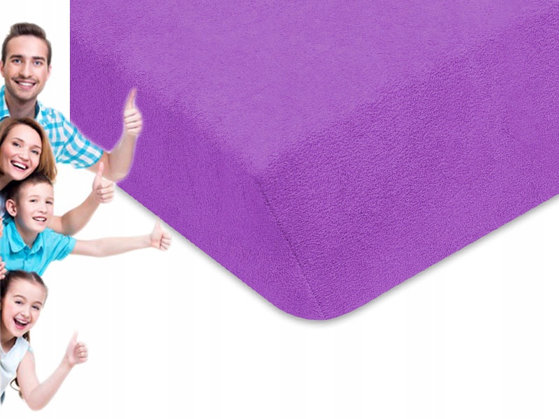 

Prześcieradło Fioletowe Modne Frotte - 160x200 cm