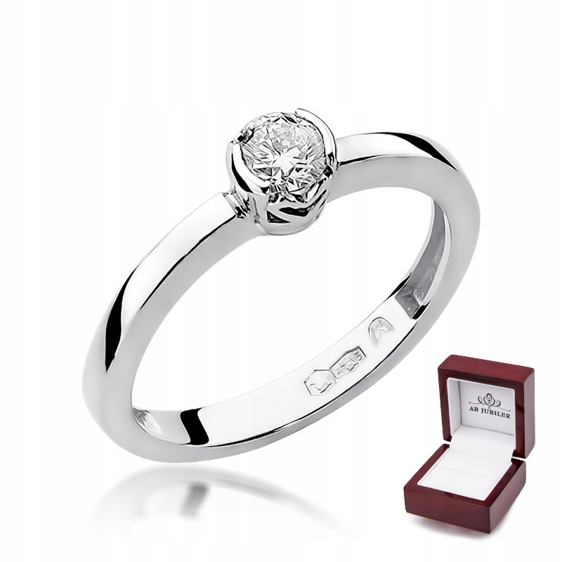 

Pierścionek 585 Białe Złoto Zaręczynowy Brylant