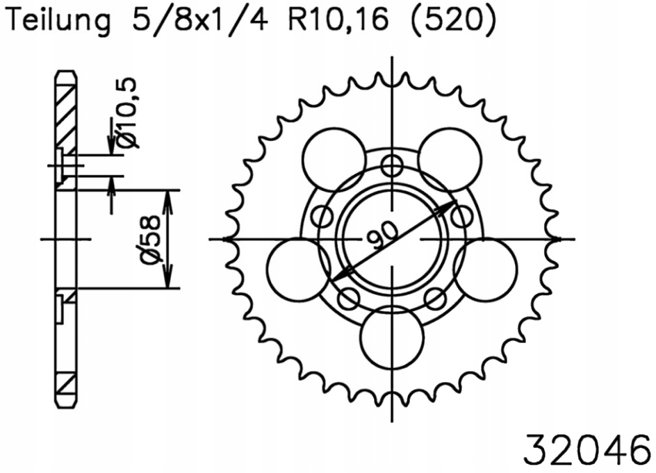 Zadní ozubené kolo 520 Esjot 42Z Honda Nsr 125 R 97-03