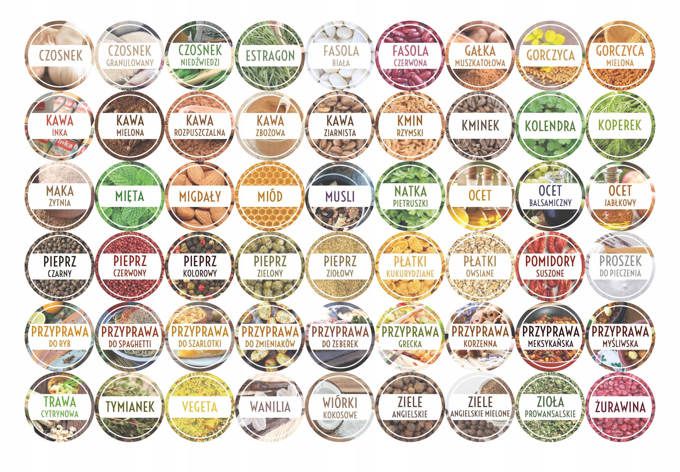 NAKLEJKI ETYKIETY NA PRZYPRAWY SŁOIK 150 PRZYPRAW Cechy dodatkowe możliwość mrożenia