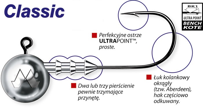 GŁÓWKA JIGOWA MUSTAD CLASSIC 3 G HAK 3/0 Marka Mustad