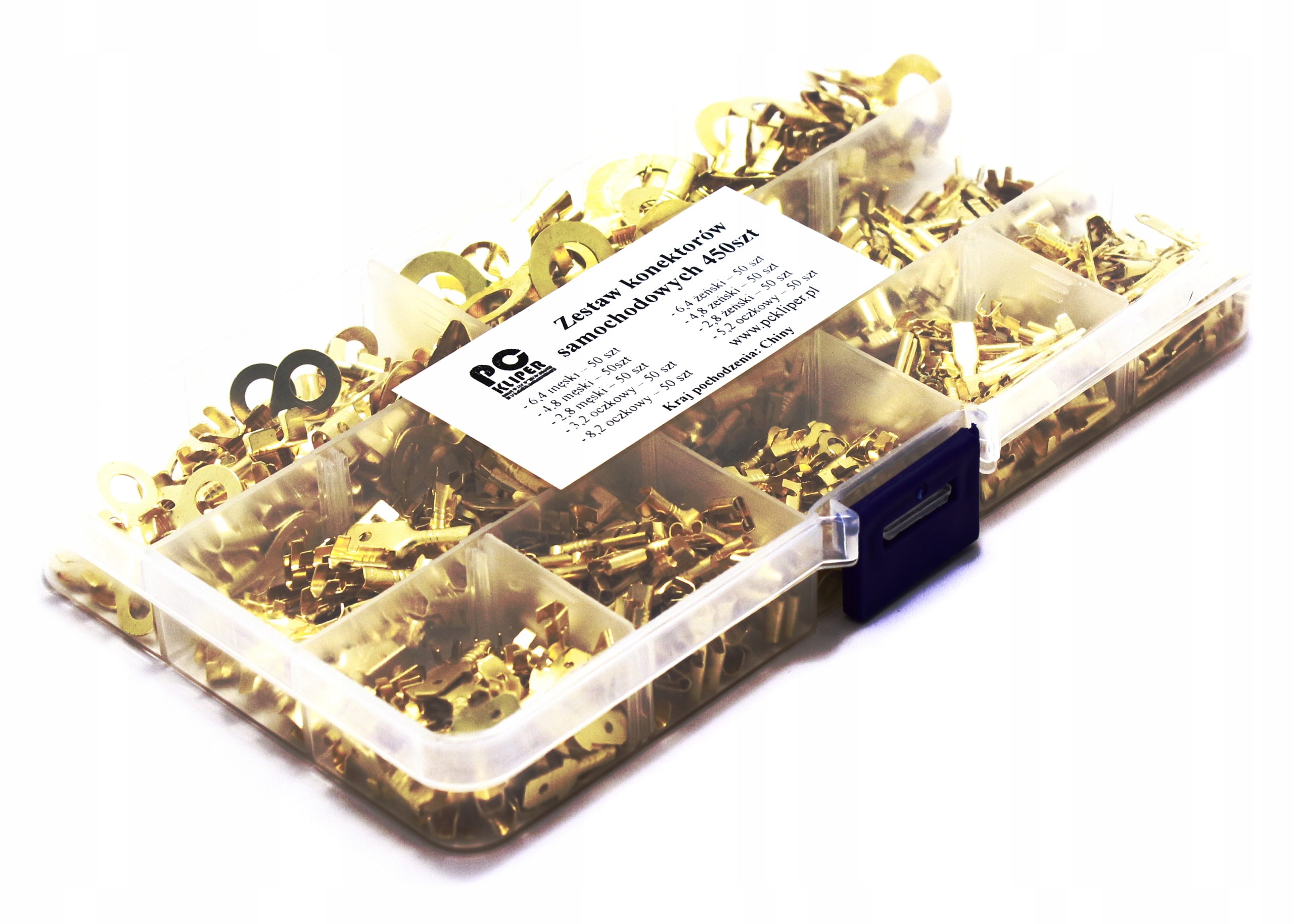 KONEKTORY WSUWKI KONEKTORKI KABLOWE ZESTAW 450 SZT Producent PCKLIPER