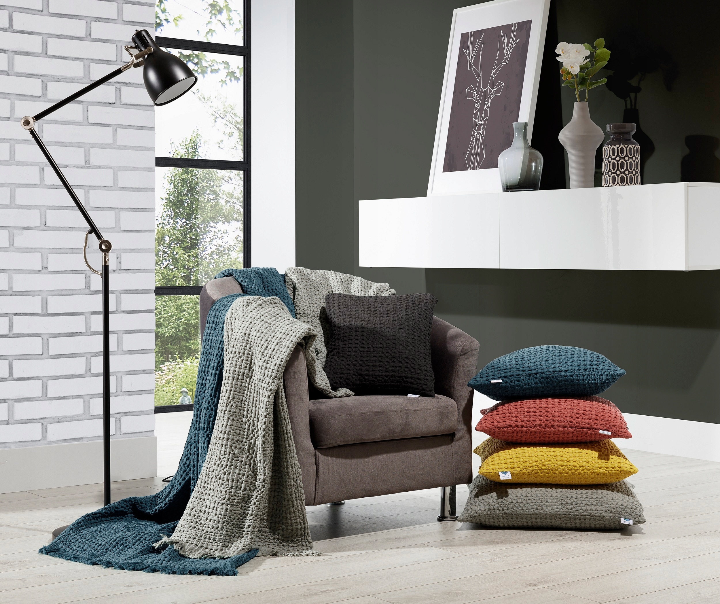 Narzuta na łóżko bawełniana, pled 140x220 VitalHome Kremowa-NATURAL M27922 Marka Vital Home