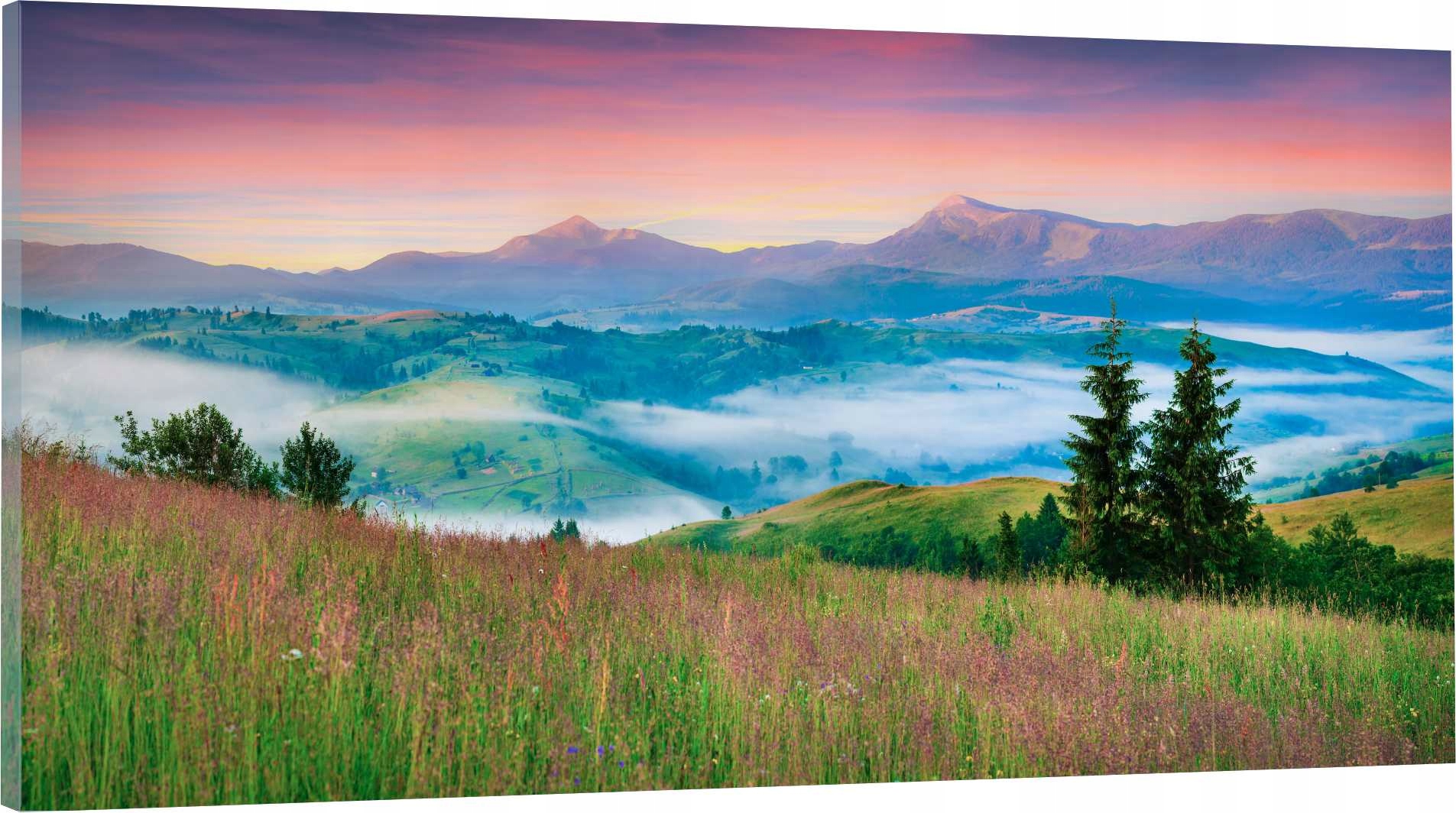 

Obraz Na Płótnie Panorama Karpaty Góry Mgła 120x60