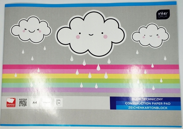 INTERDRUK blok techniczny biały A4 10 kartek Format A4