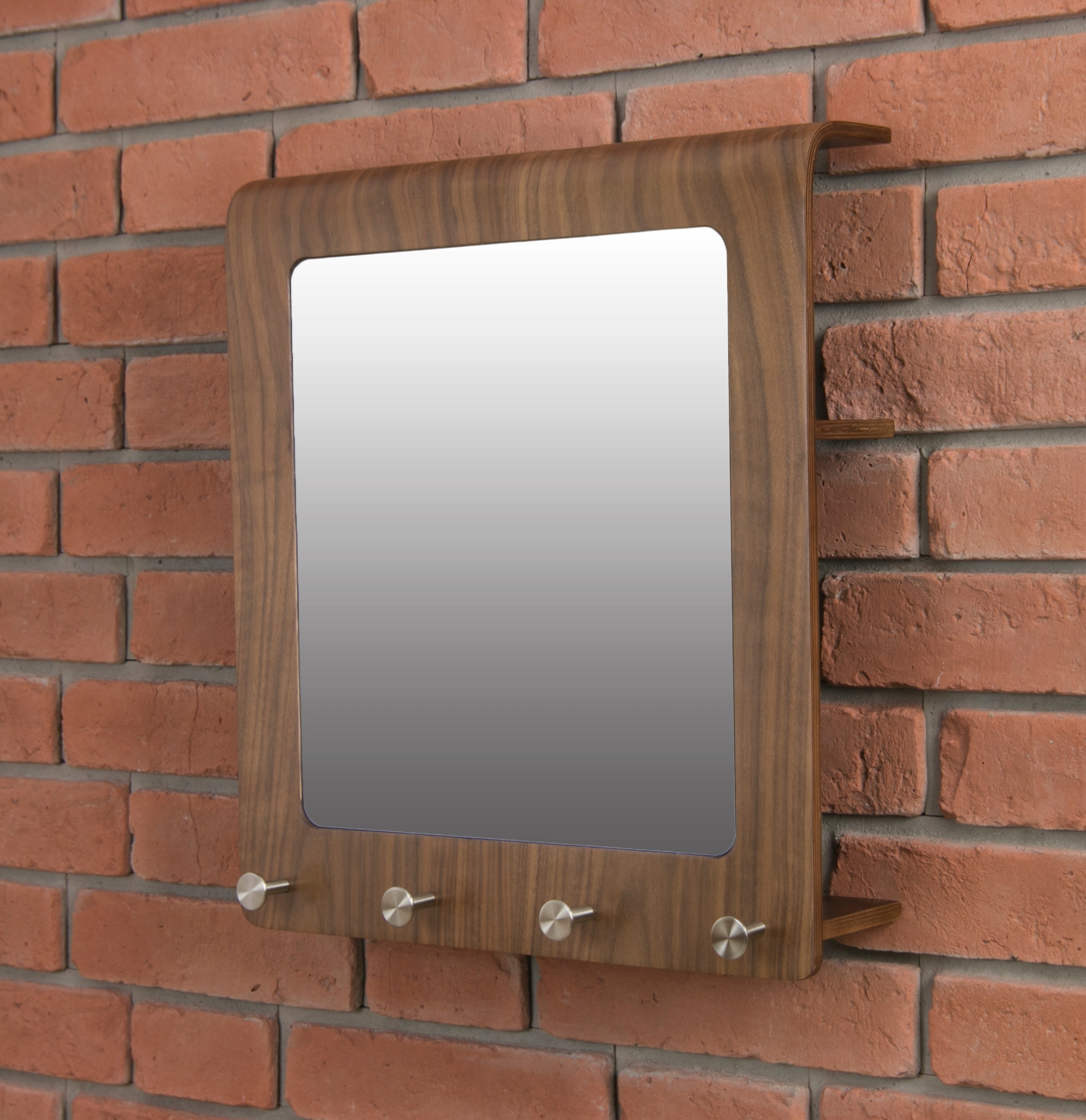 LUSTRO do salonu PROSTOKĄTNE brązowe 50x45cm Szerokość 450 mm