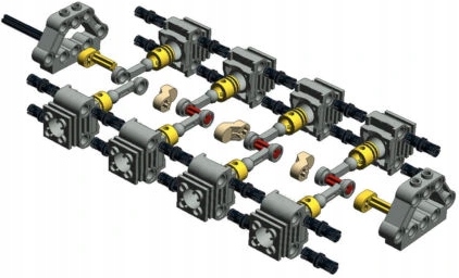 4You LEGO Technic 2850 2851... SILNIK V8 KOMPLETNY Seria Technic