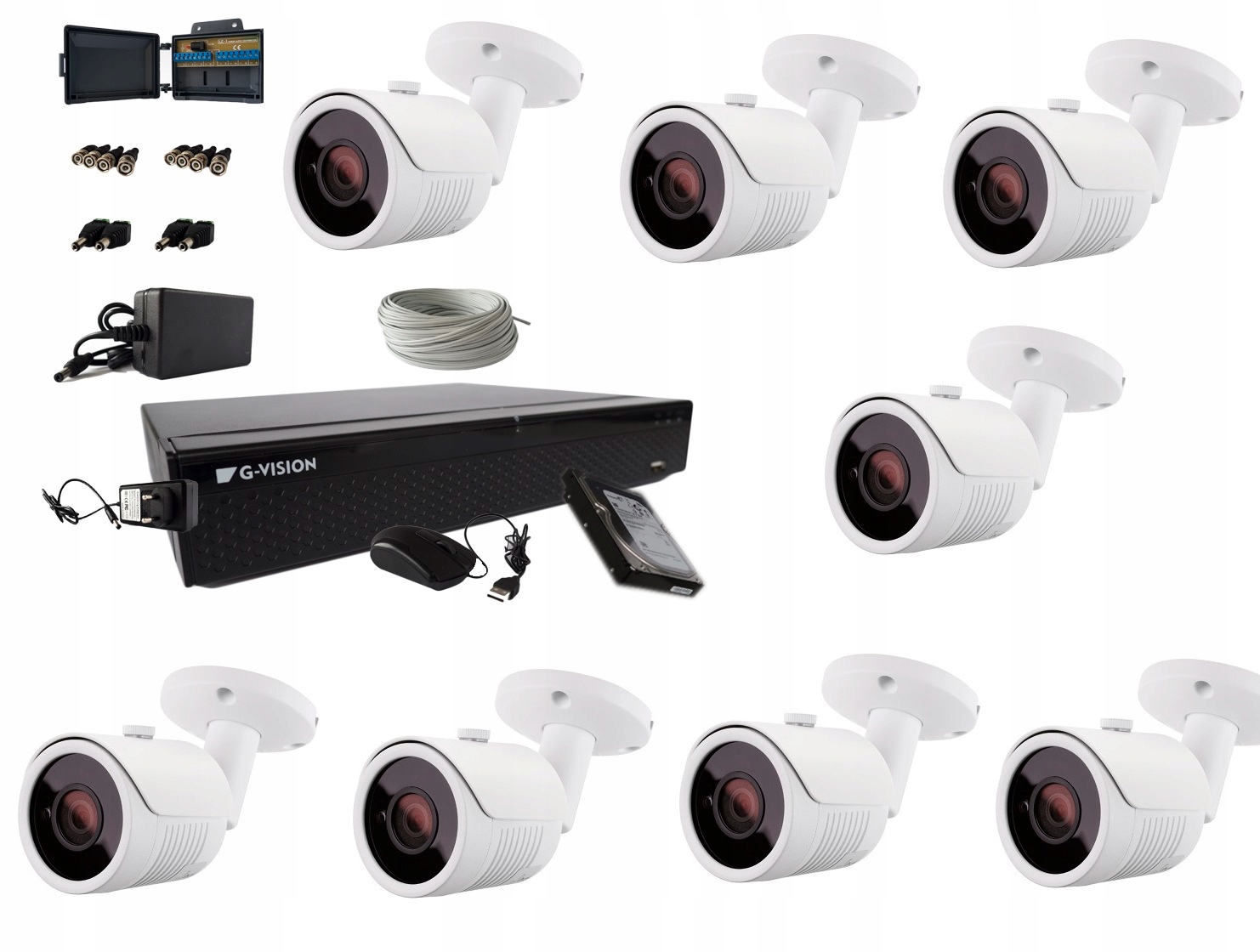 Sada 8 Kamer 5MPX IR30 Pro Monitorování Full Hd