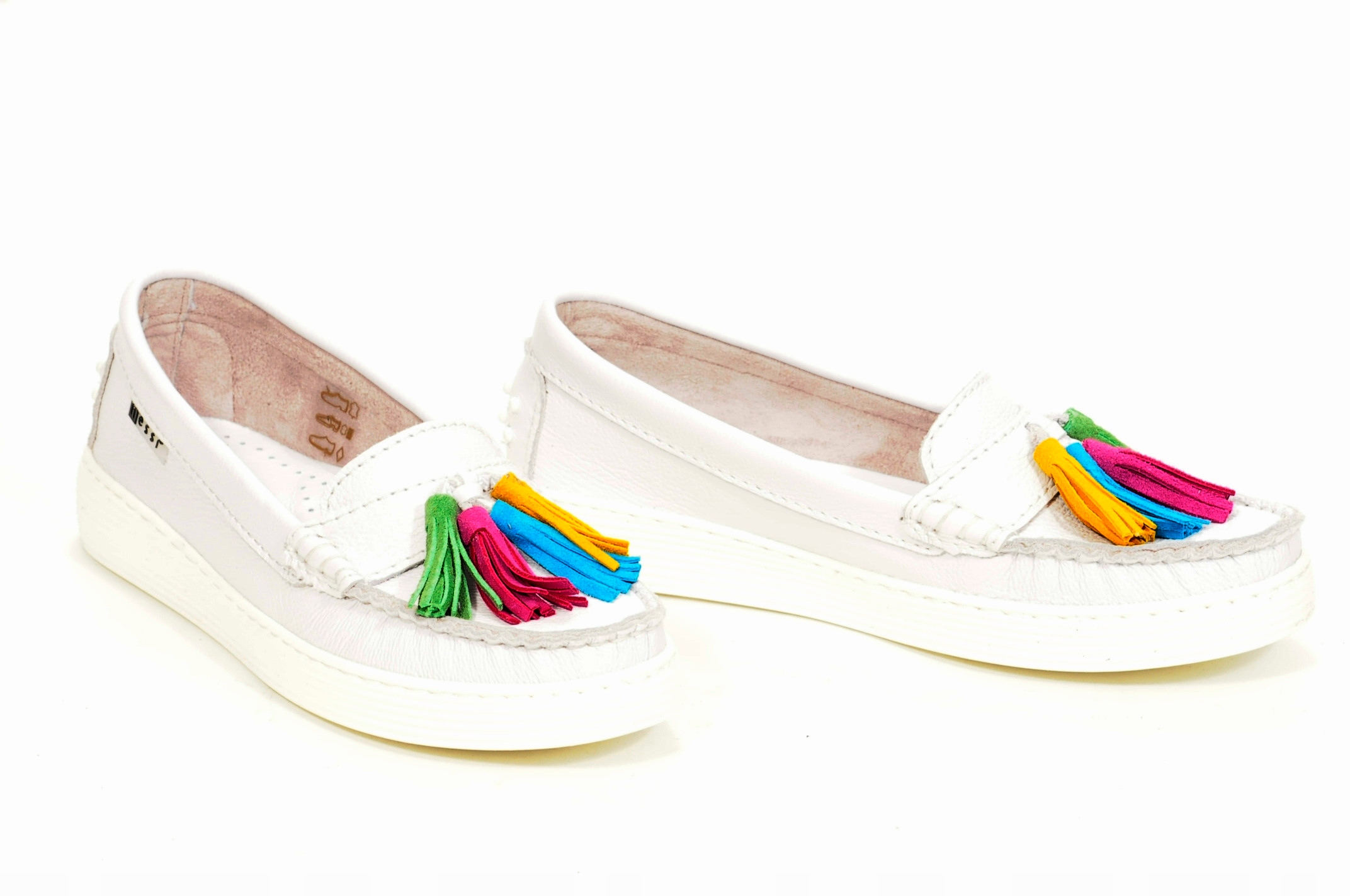 Mokasyny Nessi 18309 Biały 412 Rozmiar 38 Rozmiar 38