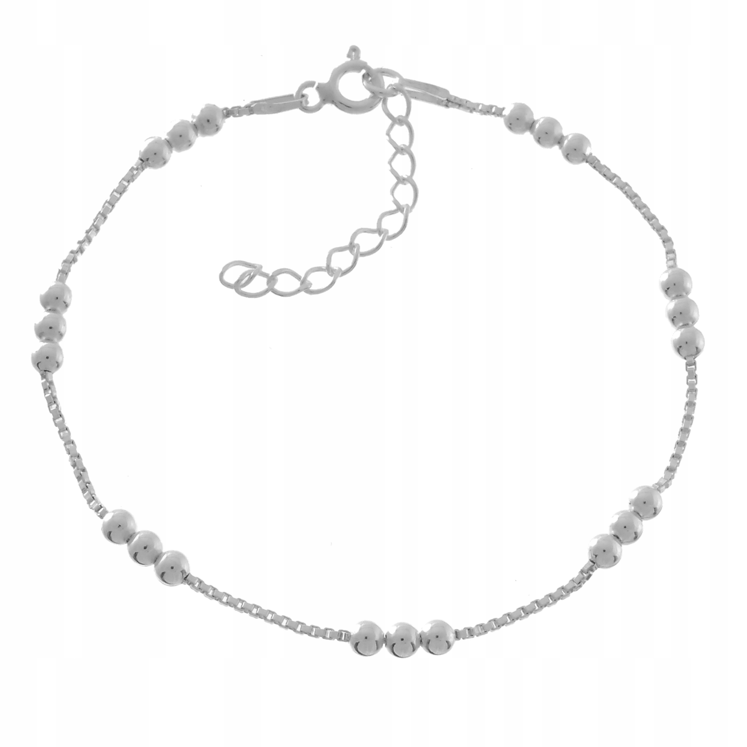 

Kulki Bransoletka Na Nogę Kuleczki 3MM Srebro 925