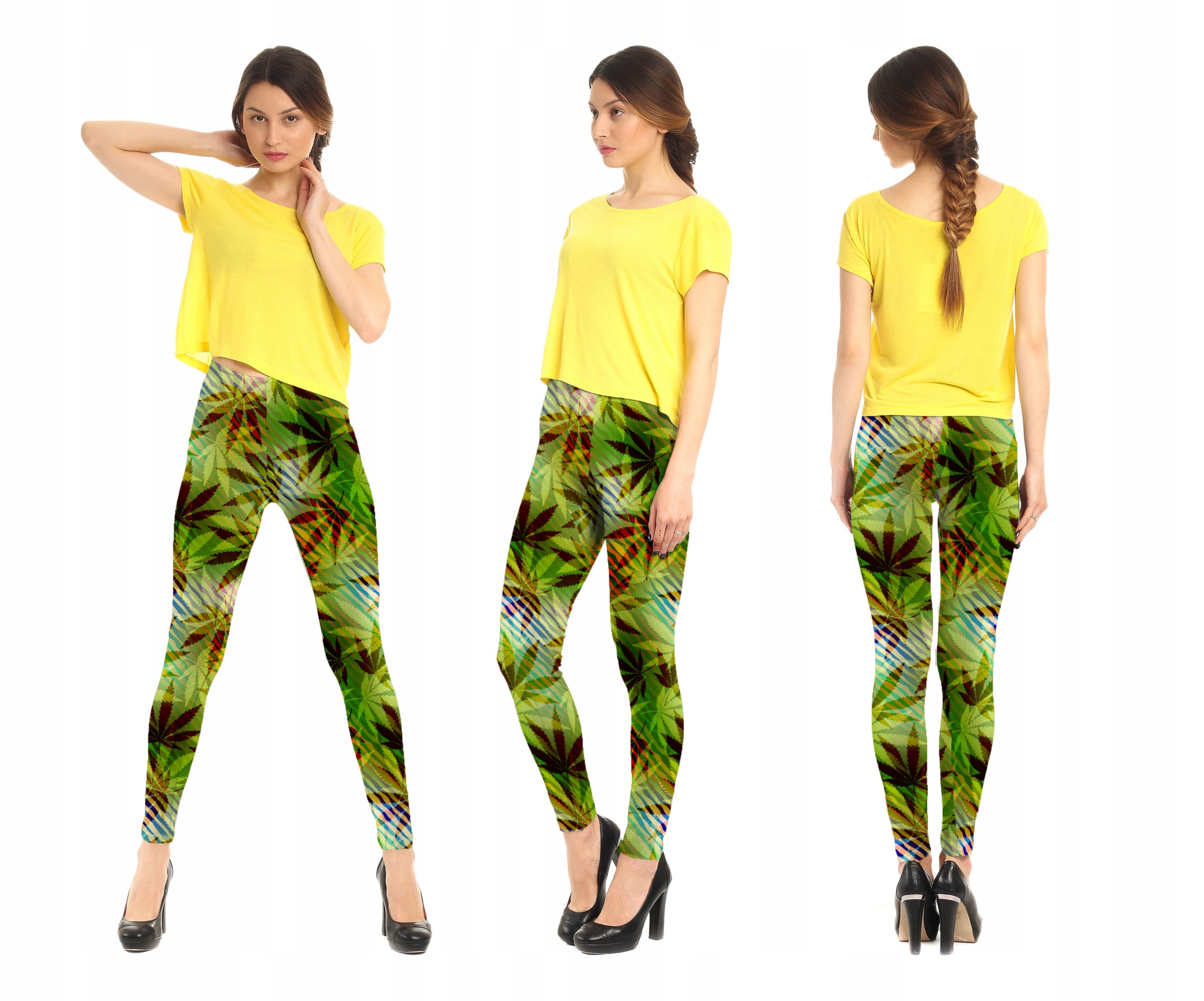 

Legginsy Nadruk Zielona Trawka Fitness Getry Pl